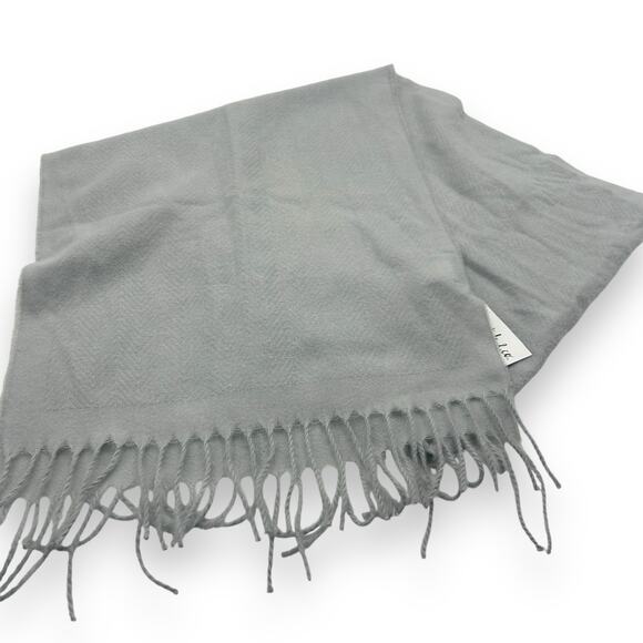 Style & Co Macy Solid Fringe-Trim Scarf Light Gray Plush Soft Rectanlge Grey - Picture 16 of 16